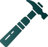 ícone de gradiente de glifo de martelo vetor