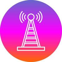 rádio torre linha gradiente círculo ícone vetor