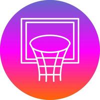 basquetebol aro linha gradiente círculo ícone vetor