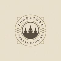 floresta acampamento logotipo emblema ilustração. vetor