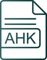 ahk Arquivo formato linha gradiente ícone vetor