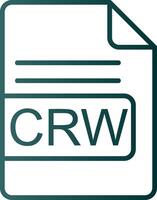 crw Arquivo formato linha gradiente ícone vetor