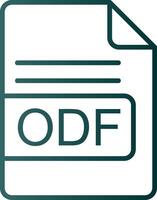 odf Arquivo formato linha gradiente ícone vetor