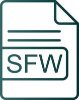 sfw Arquivo formato linha gradiente ícone vetor