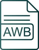 awb Arquivo formato linha gradiente ícone vetor