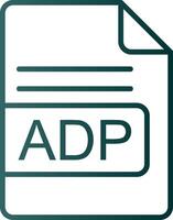 adp Arquivo formato linha gradiente ícone vetor