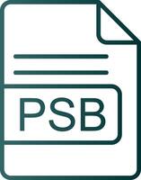 PSB Arquivo formato linha gradiente ícone vetor