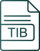 tib Arquivo formato linha gradiente ícone vetor