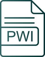 pwi Arquivo formato linha gradiente ícone vetor