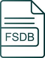 fsdb Arquivo formato linha gradiente ícone vetor