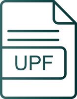 upf Arquivo formato linha gradiente ícone vetor