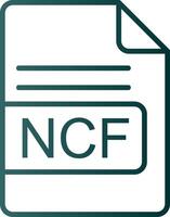 ncf Arquivo formato linha gradiente ícone vetor