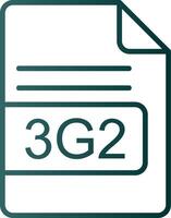 3g2 Arquivo formato linha gradiente ícone vetor