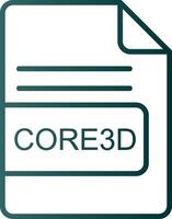 core3d Arquivo formato linha gradiente ícone vetor