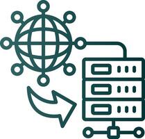 Internet conexão linha gradiente ícone vetor