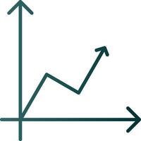 ícone de gradiente de linha do gráfico vetor