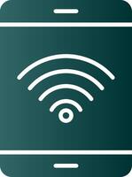 Wi-fi sinal glifo gradiente ícone vetor