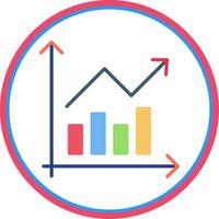 Barra gráfico plano círculo ícone vetor