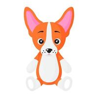 vector cartoon sentado cão da raça welsh corgi pembroke.