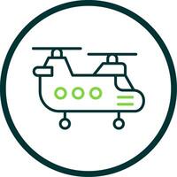 helicóptero linha círculo ícone Projeto vetor