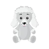 vector cartoon sentado cão da raça poodle.