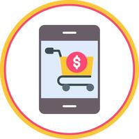 plano círculo compras plano círculo ícone vetor