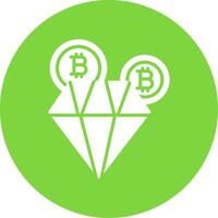 bitcoin diamante multi cor círculo ícone vetor