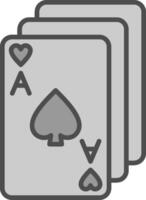 cartão jogos linha preenchidas escala de cinza ícone Projeto vetor