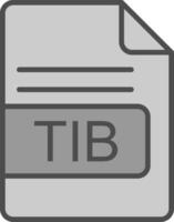 tib Arquivo formato linha preenchidas escala de cinza ícone Projeto vetor