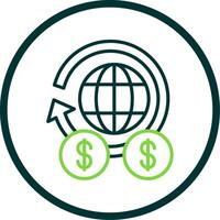 global finança linha círculo ícone Projeto vetor