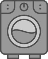 lavando máquina linha preenchidas escala de cinza ícone Projeto vetor