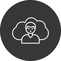 nuvem cliente linha invertido ícone Projeto vetor