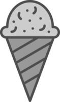 sorvete linha preenchidas escala de cinza ícone Projeto vetor