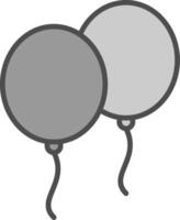balões linha preenchidas escala de cinza ícone Projeto vetor