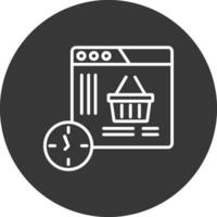 compras Tempo linha invertido ícone Projeto vetor