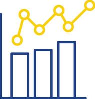 Barra gráfico linha dois cor ícone Projeto vetor