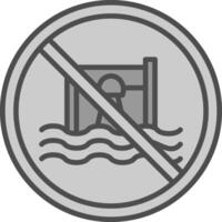 Proibido placa linha preenchidas escala de cinza ícone Projeto vetor