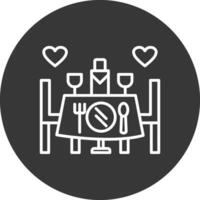 Casamento jantar linha invertido ícone Projeto vetor