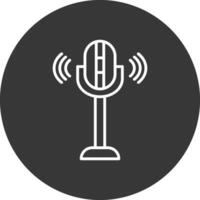 microfone linha invertido ícone Projeto vetor