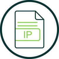 ip Arquivo formato linha círculo ícone Projeto vetor