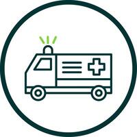 ambulância linha círculo ícone Projeto vetor