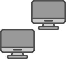 computadores linha preenchidas escala de cinza ícone Projeto vetor