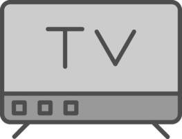 televisão linha preenchidas escala de cinza ícone Projeto vetor
