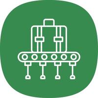 Bagagem transportador linha curva ícone Projeto vetor