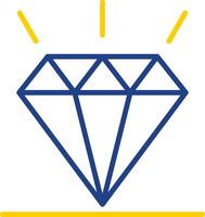 diamante linha dois cor ícone Projeto vetor