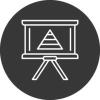 pirâmide gráfico linha invertido ícone Projeto vetor