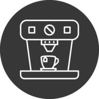 café máquina linha invertido ícone Projeto vetor