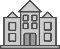 mansão linha preenchidas escala de cinza ícone Projeto vetor