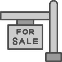 para venda linha preenchidas escala de cinza ícone Projeto vetor