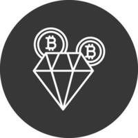 bitcoin diamante linha invertido ícone Projeto vetor